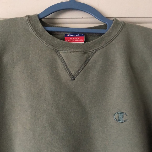 Champion Men’s crew neck sweatshirt. Sage green. Can be unisex. Size XL/TG. EUC - Picture 2 of 5